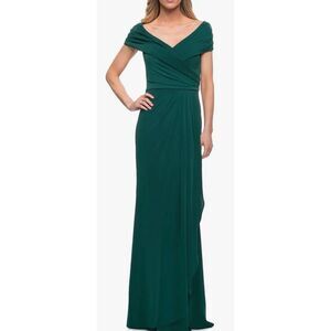 lady in a green dress painting Emerald Grace: Woman in Green Dress Painting | Vertical Canvas